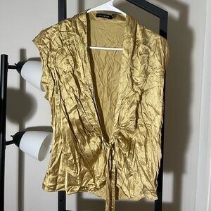 The Limited Gold Satin Top